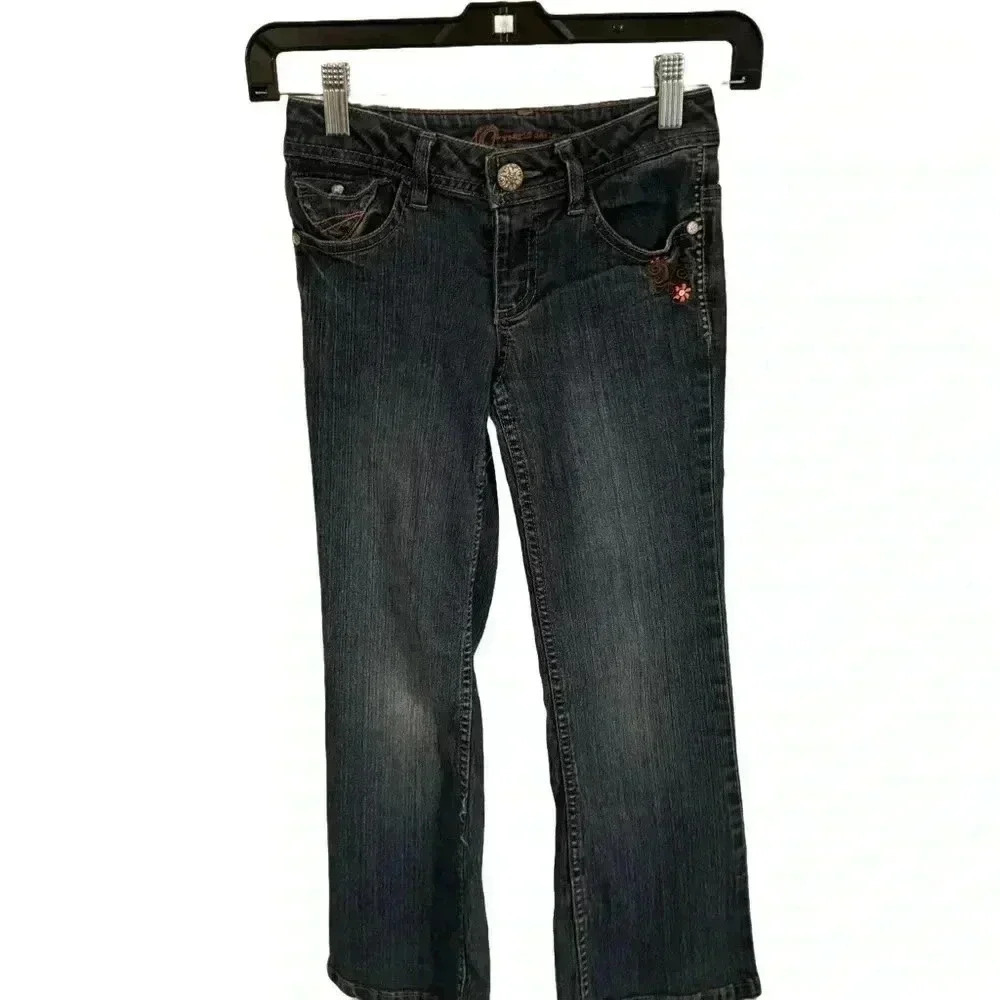 So wear it declare it girls flare leg jeans with flap back pockets size 7